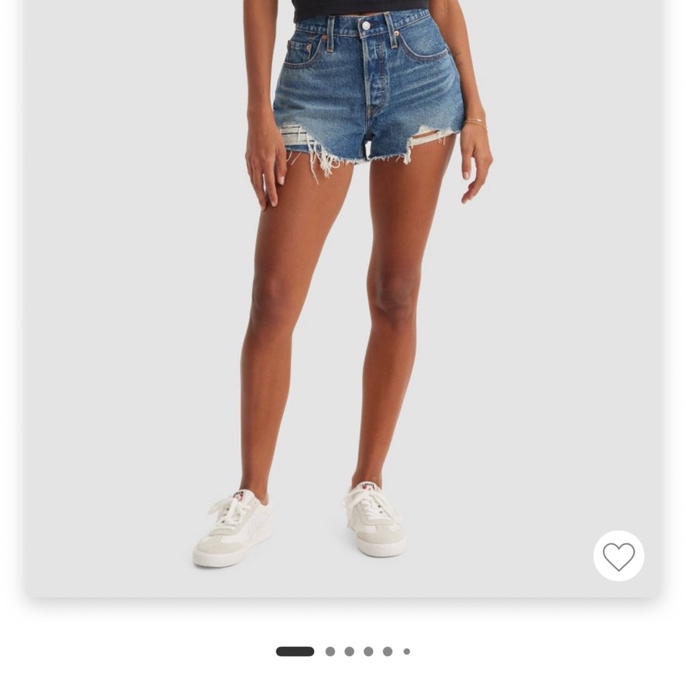 Levi's Blue Jean Shorts Distressed High-Waisted